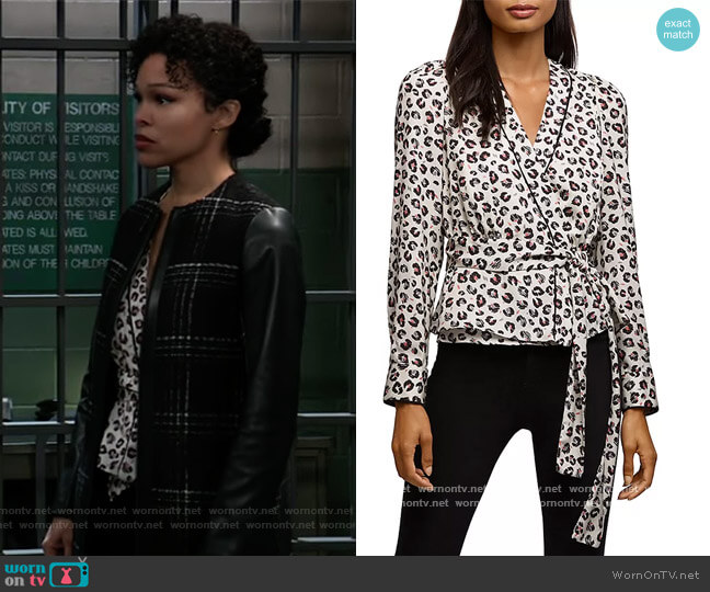 Bailey 44 Marguerite Leopard Print Wrap Top worn by Portia Robinson (Brook Kerr) on General Hospital