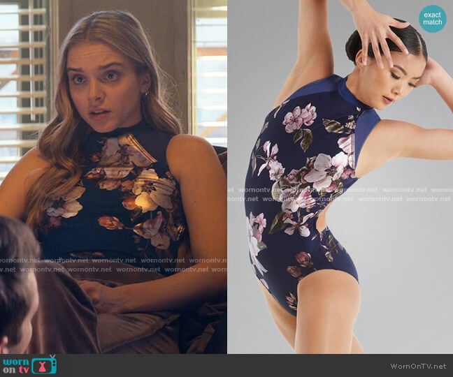 Balera Metallic Floral Leotard worn by Bette Whitlaw (Casimere Jollette) on Tiny Pretty Things
