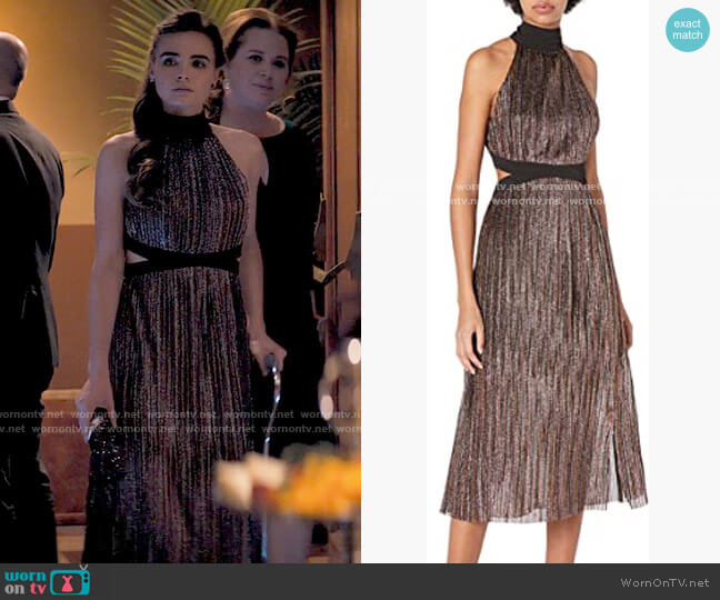 Bcbgeneration Bow Back Cocktail Dress worn by Cassie Shore (Anna Maiche) on Tiny Pretty Things
