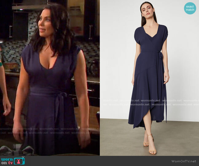 Bcbgmaxazria Crepe Satin Wrap Dress worn by Chloe Lane (Nadia Bjorlin) on Days of our Lives