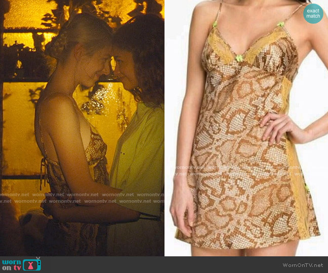 Betsey Johnson Snake Print Slip worn by Jules Vaughn (Hunter Schafer) on Euphoria