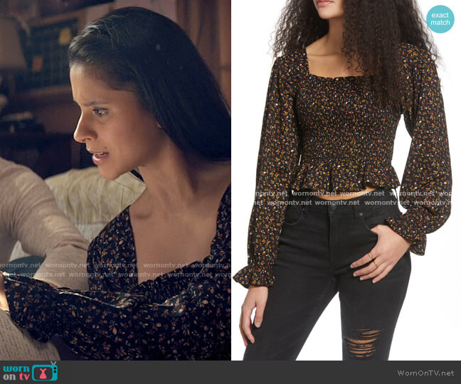 BP Smocked Peplum Crop Top worn by June Park (Daniela Norman) on Tiny Pretty Things