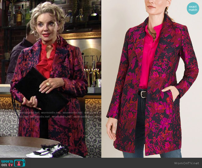 Chicos Floral Jaquard Topper worn by Gloria Abbott Bardwell (Judith Chapman) on The Young and the Restless