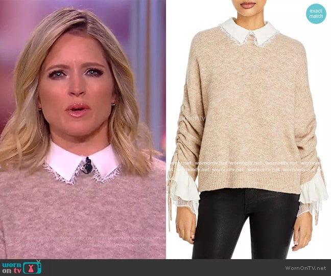 Cinq a Sept Atlas Layered Look Sweater worn by Sara Haines on The View