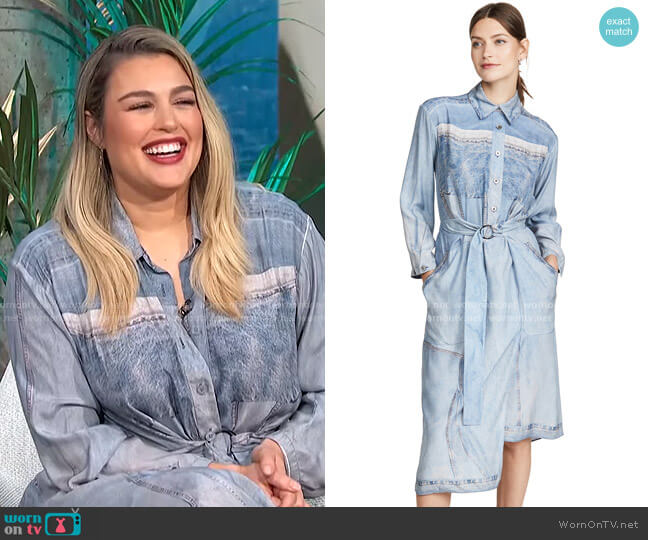 Colovos Silk Denim Dress worn by Carissa Loethen Culiner on E! News