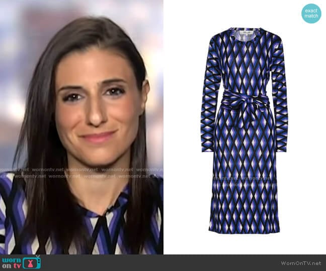 Diane von Furstenberg Geometric Long Sleeve Dress