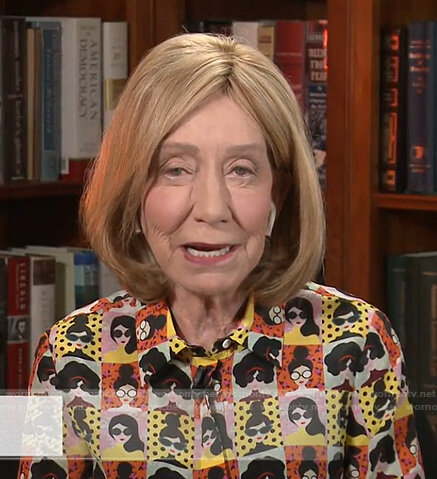 Doris Kearns Goodwin’s face print shirt on Today
