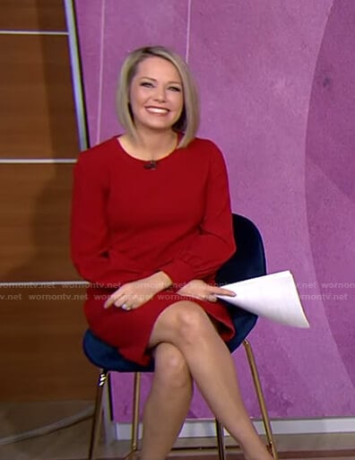 Dylan’s red long sleeve dress on Today