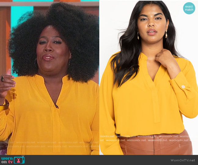 Eloquii Notch Collar Tunic worn by Sheryl Underwood on The Talk