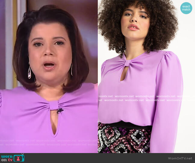 Eloquii Twist Front Blouse worn by Ana Navarro on The View