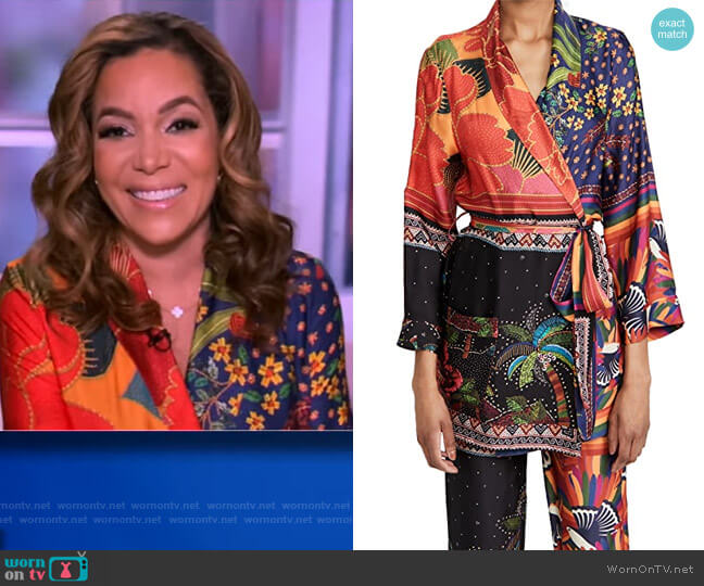 FARM Rio Mix Scarves Kimono worn by Sunny Hostin on The View