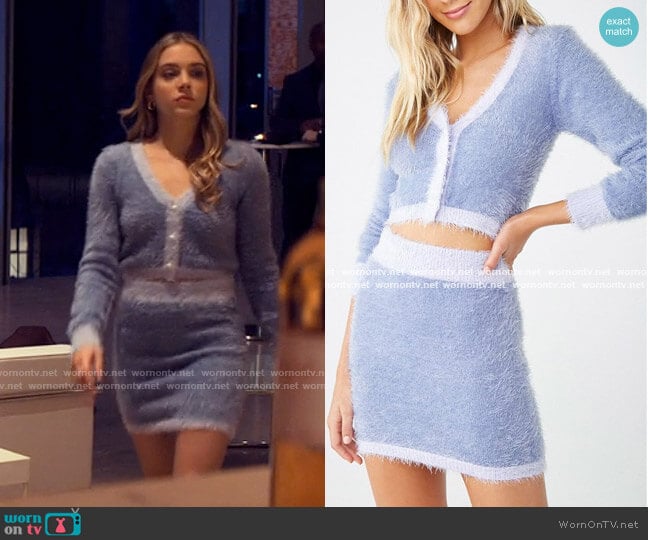 Forever 21 Colorblock Fuzzy Skirt worn by Bette Whitlaw (Casimere Jollette) on Tiny Pretty Things
