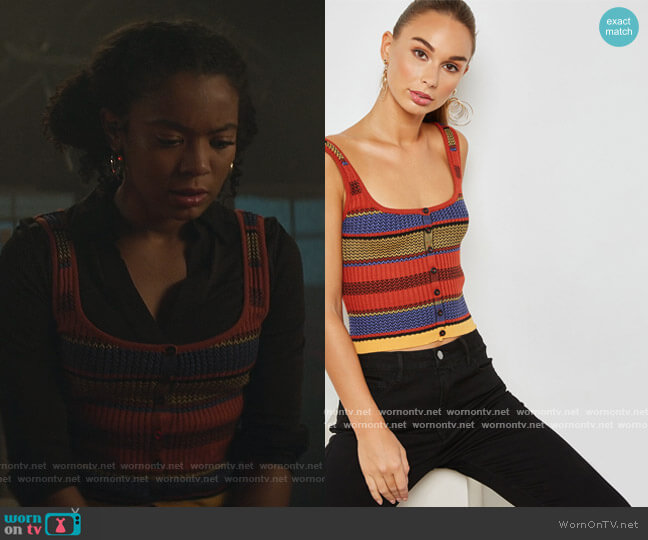 Forever 21 Knit Tank Top worn by Rosalind Walker (Jaz Sinclair) on Chilling Adventures of Sabrina