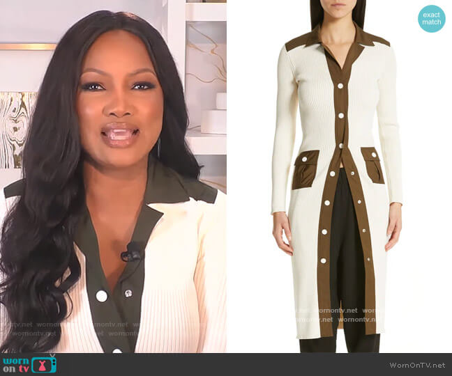 Ganni Tech Knit Cardigan Sweater Dress worn by Garcelle Beauvais on The Real
