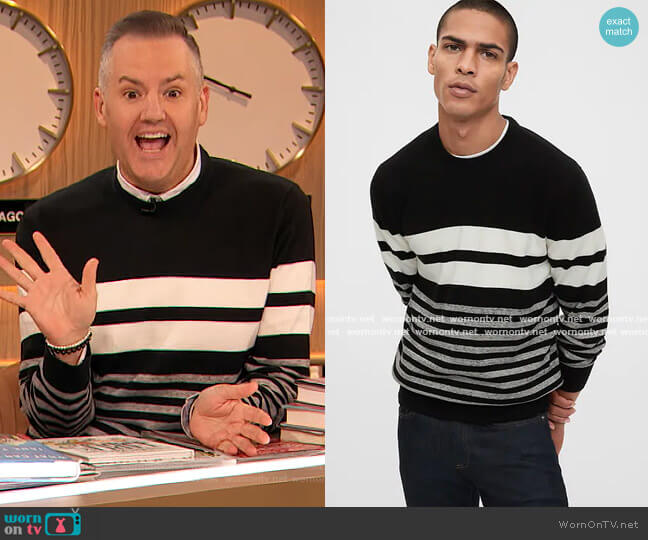 Gap Mainstay Sweater worn by Ross Mathews on The Drew Barrymore Show