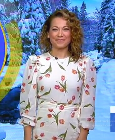 Ginger’s white floral dress on Good Morning America