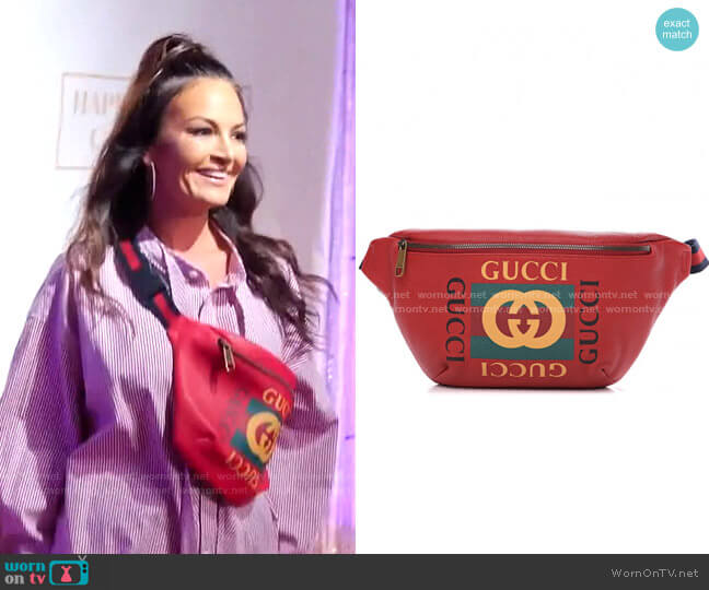 Gucci Retro GG Logo Belt Bag worn by Lisa Barlow on The Real Housewives of Salt Lake City