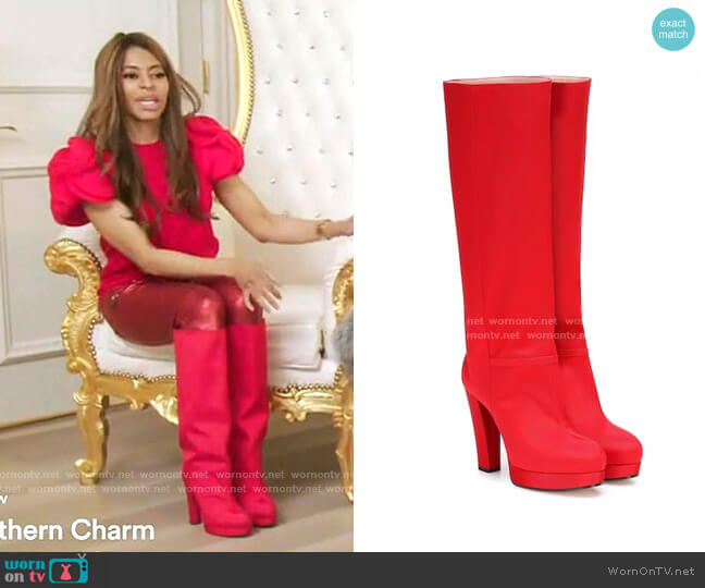 Gucci Ribbed Knee-High Boots worn by Mary Cosby on The Real Housewives of Salt Lake City