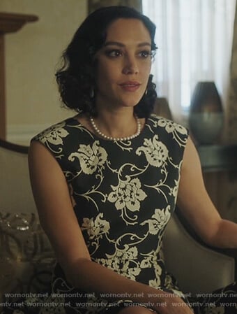 Hermosa’s black floral sleeveless dress on Riverdale