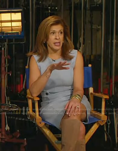 Hoda’s light blue sleeveless dress on Today