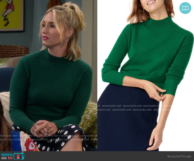 J. Crew Cashmere Mock Neck Sweater worn by Mandy Baxter (Molly McCook) on Last Man Standing