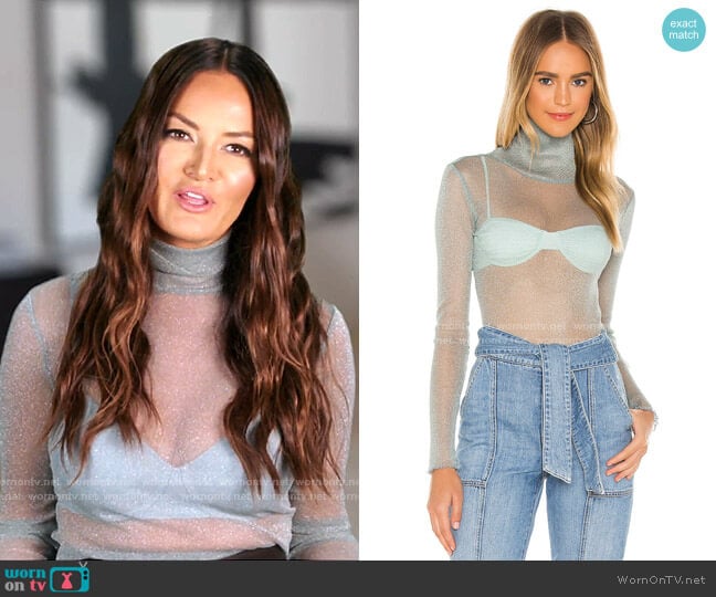 Jonathan Simkhai Charli Turtleneck Top worn by Lisa Barlow on The Real Housewives of Salt Lake City