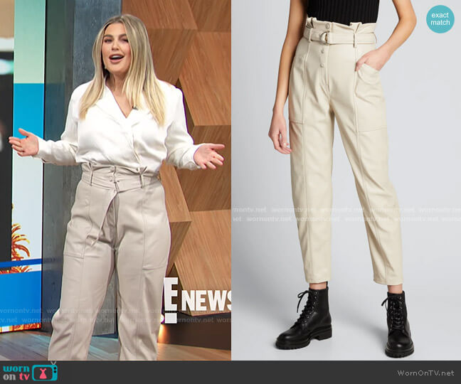 Jonathan Simkhai Leela Faux-Leather Trousers worn by Carissa Loethen Culiner on E! News