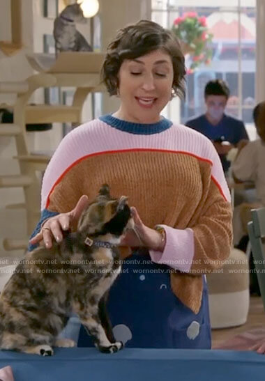 Kat’s colorblock cropped sweater on Call Me Kat