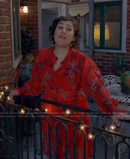 Kat’s red floral long sleeved dress on Call Me Kat