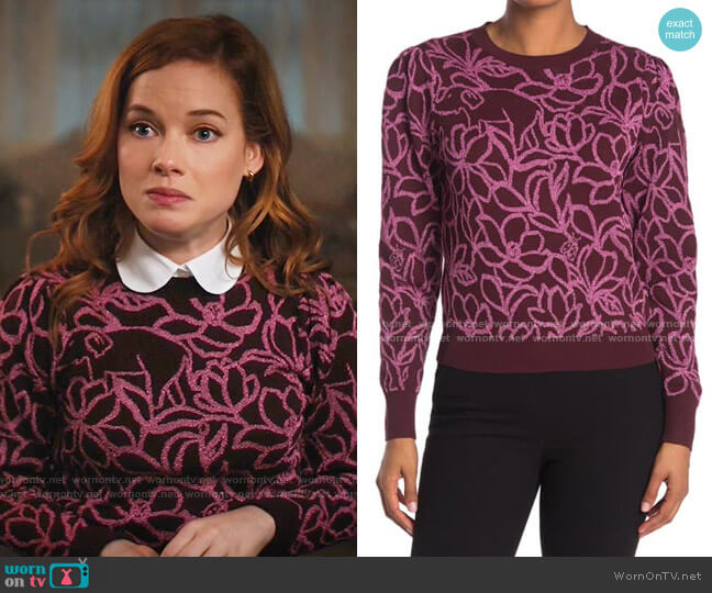 Kate Spade Scribble Flora Sweater worn by Zoey Clarke (Jane Levy) on Zoeys Extraordinary Playlist