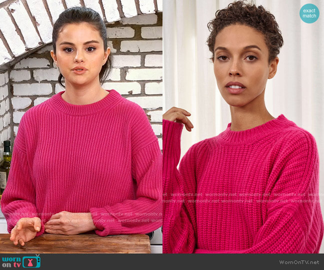La Ligne Toujours Sweater in Fuchsia worn by Selena Gomez on Selena + Chef