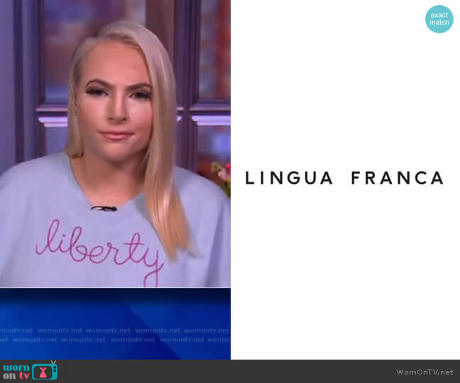 Lingua Franca Liberty sweater worn by Meghan McCain on The View