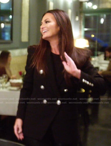 Lisa’s black blazer with silver buttons on The Real Housewives of Salt Lake City
