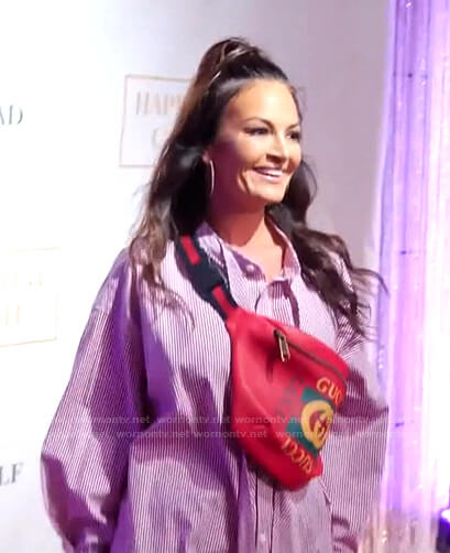 Lisa’s red striped oversized shirt on The Real Housewives of Salt Lake City