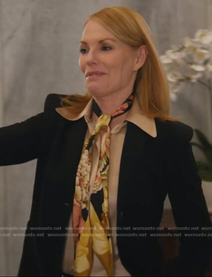 Lisa’s bronze satin blouse on All Rise