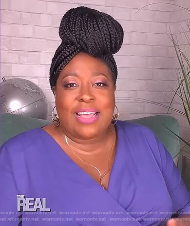 Loni’s purple wrap dress on The Real