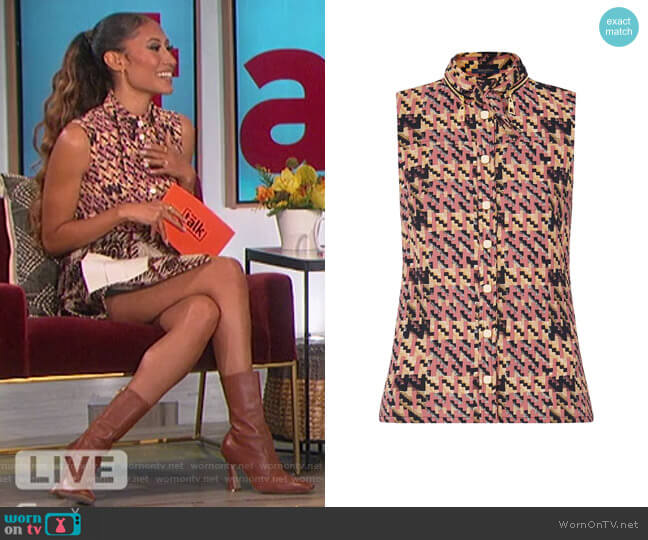 Louis Vuitton Sleeveless Shirt worn by Elaine Welteroth on The Talk