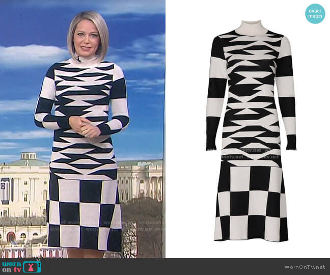 Louna Abstract Geo Sweater Dress worn by Dylan Dreyer on Today