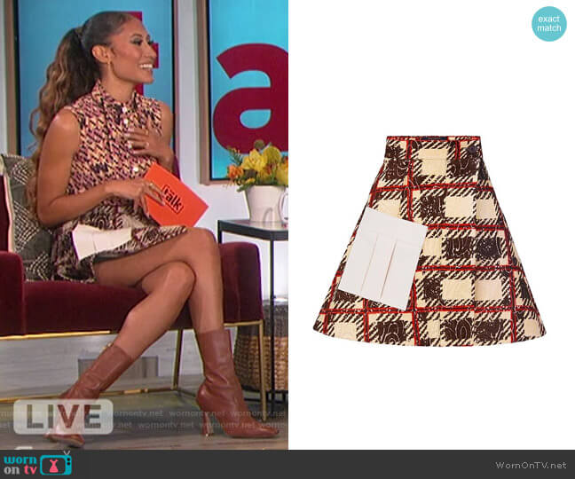 Louis Vuitton A-line Wrap Skirt worn by Elaine Welteroth on The Talk