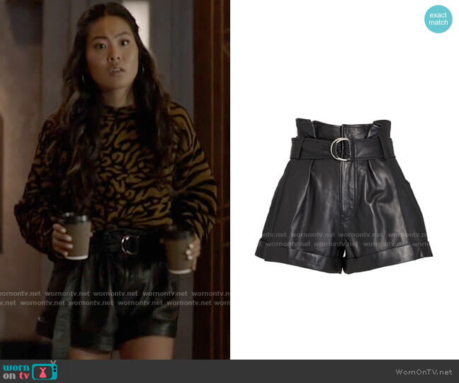 Marissa Webb Dixon Leather Paperbag Shorts worn by Mary Hamilton (Nicole Kang) on Batwoman