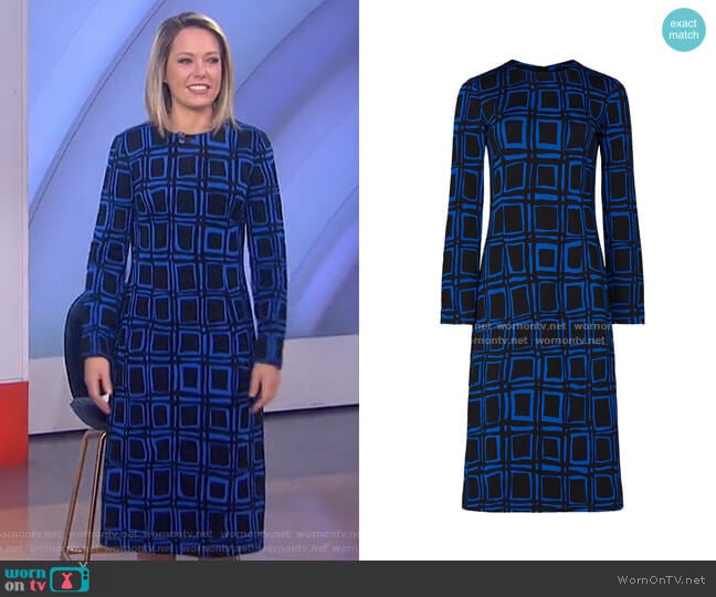 Marni Electric Blue Printed Dress worn by Dylan Dreyer on Today