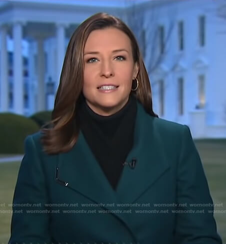 Mary’s teal wrap coat on Good Morning America