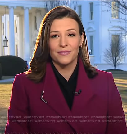 Mary’s purple wrap coat on Good Morning America