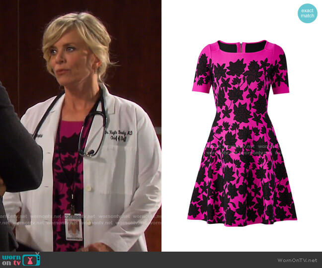 Milly Lace Jacquard Fit-&-Flare Dress worn by Kayla Brady (Mary Beth Evans) on Days of our Lives