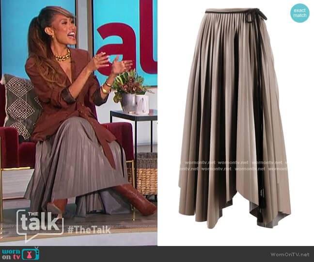 Nanushka Asymmetric Pleated Skirt worn by Elaine Welteroth on The Talk