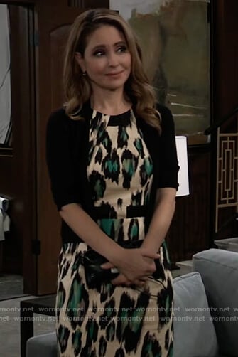 Olivia’s leopard print sheath dress on General Hospital