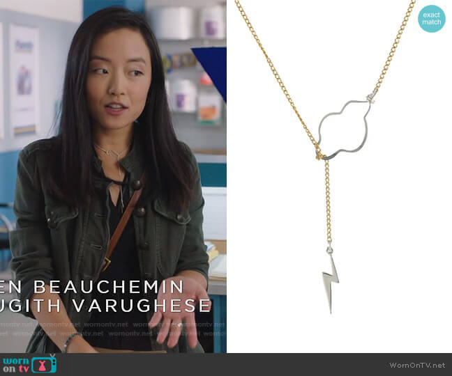 Peggy Li Weather the Storm Necklace worn by Janet (Andrea Bang) on Kims Convenience
