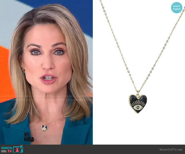 Peggy Li Seeing Eye Heart Necklace worn by Amy Robach on Good Morning America