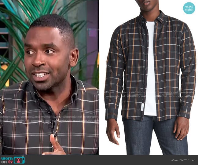 Rag & Bone Fit 2 Tomlin Plaid Button-Down Shirt worn by Justin Sylvester on E! News