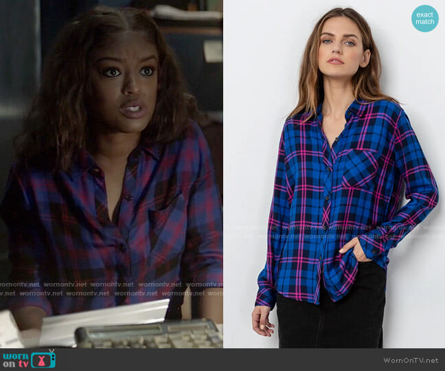 Rails Hunter Shirt in Cobalt Punch worn by Ryan Wilder (Javicia Leslie) on Batwoman